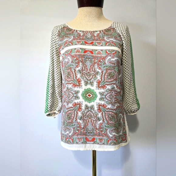 Scotch And Soda/ Maison Scotch Paisley Print Women's Top. Size Small - Picture 2 of 15